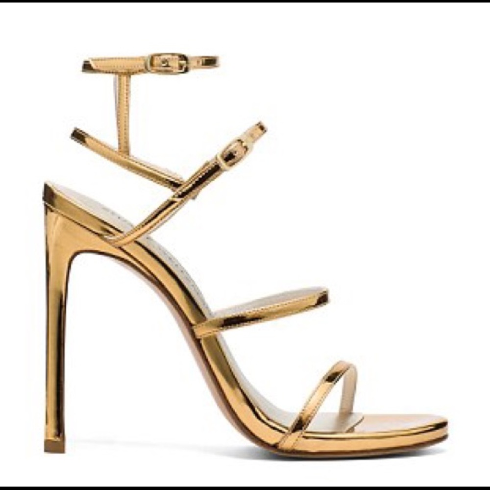 Gold Stuart Weitzman Courtesan Sandals Heels - image 2